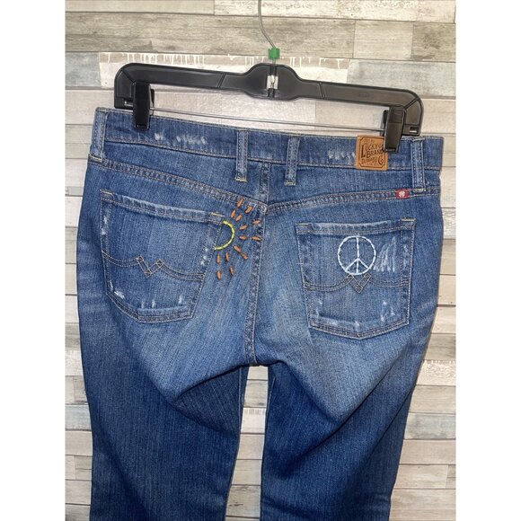 Women’s lucky brand jeans dark wash boot cut Y2K size 6/28 - Picture 7 of 8
